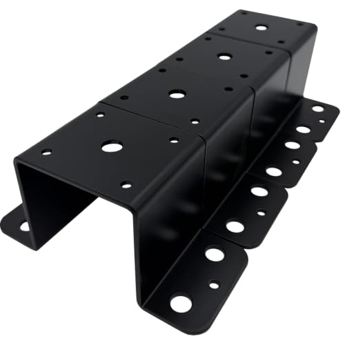 4 PCS Fit Heavy Duty Trailer Stake Pocket Brackets, for Wood Lumber Uprights or Steel Stake Posts Holes for Mounting Flat Beds and Trucks, Black (Fit 3x3 Lumber) - size: Fit 3x3 Lumber