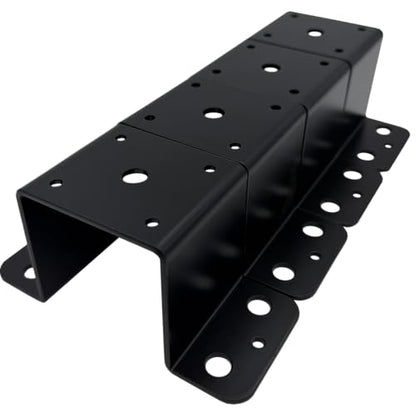 4 PCS Fit Heavy Duty Trailer Stake Pocket Brackets, for Wood Lumber Uprights or Steel Stake Posts Holes for Mounting Flat Beds and Trucks, Black (Fit 3x3 Lumber) - size: Fit 3x3 Lumber