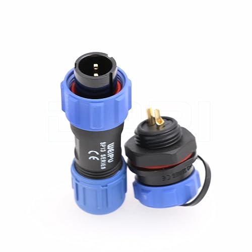 Weipu SP13 2Pin Thread Coupling Rear-nut Mount Aviation Circular Waterproof Connector for LED Lights - size: 2 Pin