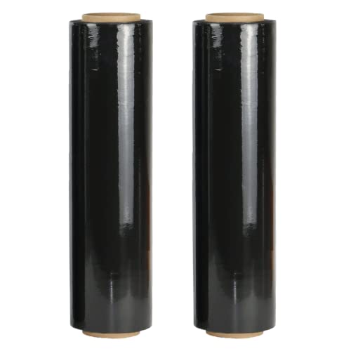 1 Roll 18" x 1100 feet Stretch Film-Wrap 80 Gauge Industrial Strength Stretch 20 Microns Durable for Moving Packing Packaging Heavy Duty Warehouse Shrink Film (Black) - color: Black, size: 1 PACK