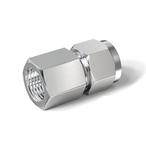 TAISHER 2PCS 304 Stainless Steel Compression Tube Pipe Fitting Connector, 1/2" Tube OD x 3/8" NPT Female - size: 1/2" OD x 3/8" FNPT
