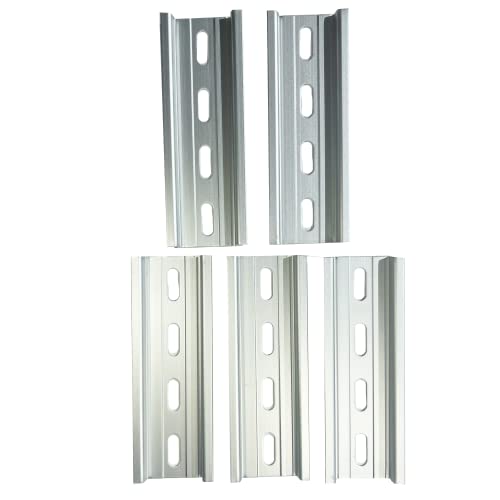 International Connector T&G 5 Pieces DIN Rail Slotted Aluminum RoHS 35mm Wide 7.5mm High (4") - size: 4"