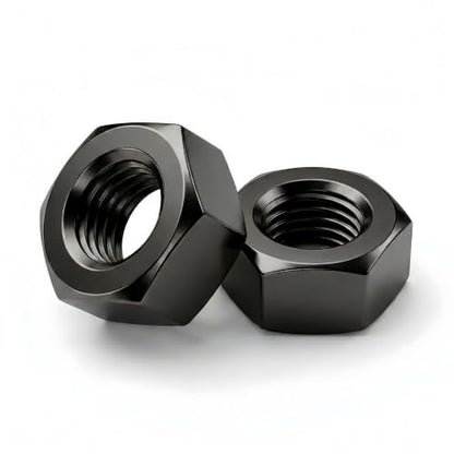 (50 Pack) #8 Hex Nuts, Black Oxide 304 Stainless Steel Hexagonal Nuts - size: #8