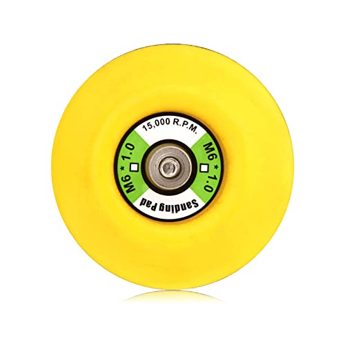 3-Inch Dual-Action Hook & Loop Fastener Flexible Backing Plate, 3" Sanding Back Pad for Orbital Sander M6*1.0 Thread(6mm) - style: M6