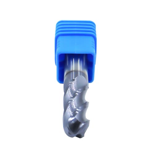 3/8in Carbide Ball Nose End Mill, CNC Router Bits with AlTiN Coated 4 Flute - size: 3/8in
