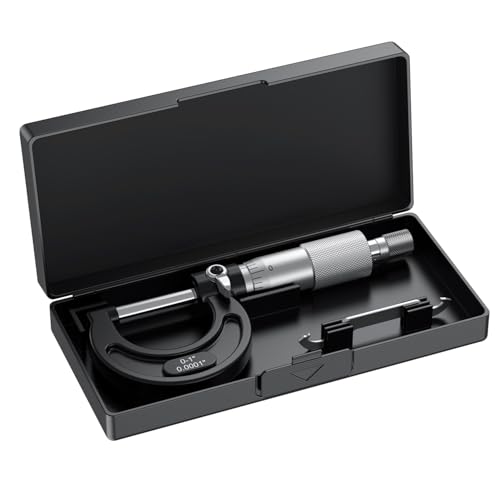 HDLNKAK Outside Micrometer 0-1"/0.0001", with Zero Wrench and Case (Black) - color: Black