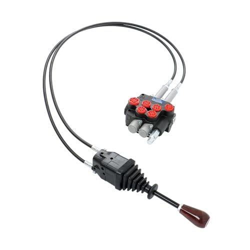2 Spool P80 Hydraulic Control Valve Remote Control Double Acting 1.5m Cable Joystick for Construction and Agricultural Equipment