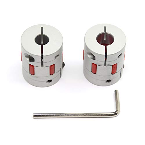 2PCS 8mm to 10mm Aluminium Plum Flexible Shaft Coupling D25 L30 8x10mm Connector Flexible Coupler for 3D Printer CNC Machine and Servo Stepped Motor（8x10mm） - style: 8-10mm