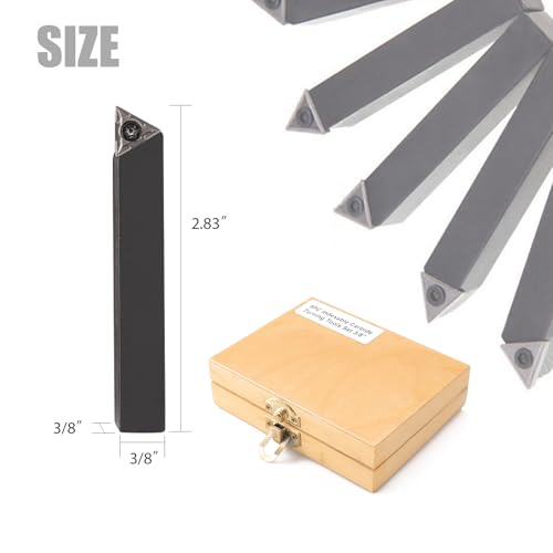5PCS Indexable Carbide Turning Tools Set 3/8" AL/AR/BL/BR/E Style - size: 3/8"