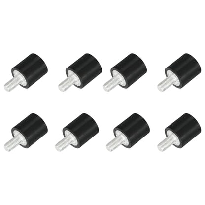 uxcell M3 Thread Rubber Mounts, Vibration Isolators, Cylindrical Shock Absorber with Studs 8 x 8mm 8pcs - size: M3x8x8mm