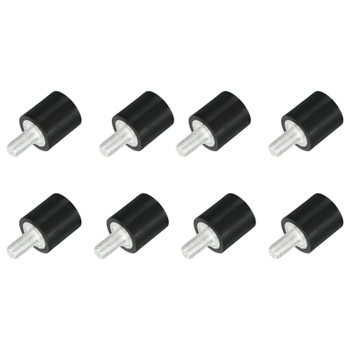uxcell M3 Thread Rubber Mounts, Vibration Isolators, Cylindrical Shock Absorber with Studs 8 x 8mm 8pcs - size: M3x8x8mm