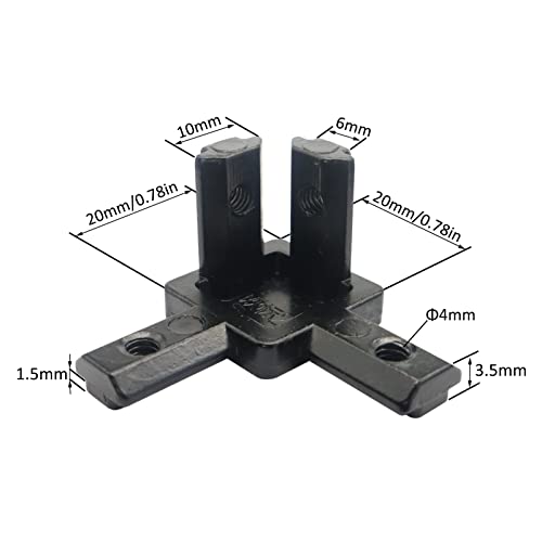 8Pcs 2020 Aluminum Extrusion Hardware Accessories Corner Brackets - style: 8Pcs Tri Bracket with Screw