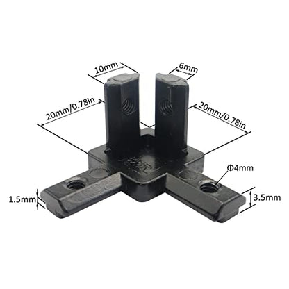 8Pcs 2020 Aluminum Extrusion Hardware Accessories Corner Brackets - style: 8Pcs Tri Bracket with Screw