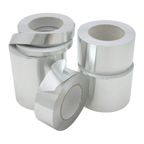 J.V. Converting JVCC AF20 Aluminum Foil Tape – 2 mil Linered, Venture Formula Acrylic, 73 oz/in Adhesion, -22°F to 248°F, HVAC Duct Sealing & Insulation Repair Aluminum Tape (Silver, 2 in. x 50 yds.)