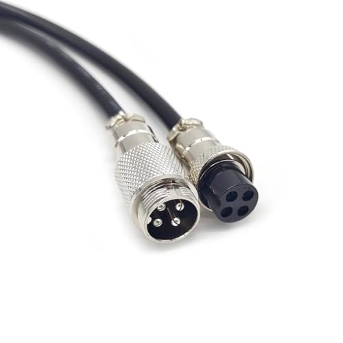 3.28 ft GX20 4 Pin Male to Female Cable, GX20 4Pins Female to Male Head Aviation Cordset Electrical Connector Panel Mount Circular Metal Adapter Cordset for Ships 7A 200V 17AWG (1meter) - size: GX20 4Pin