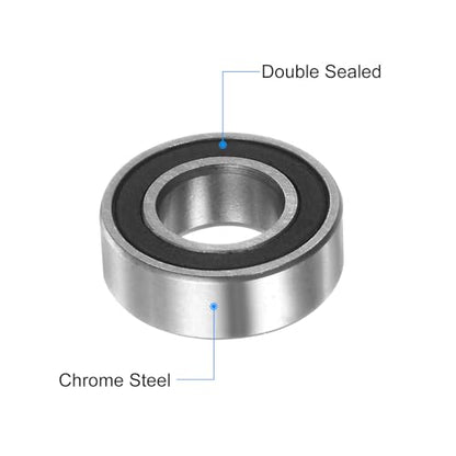 uxcell 10pcs MR126-2RS Miniature Deep Groove Ball Bearings 6x12x4mm Rubber Sealed Bearings for TRX4 1/10 RC Cars Trucks, 3D Printer, P6 (ABEC 3) - color: Black, size: 6x12x4mm