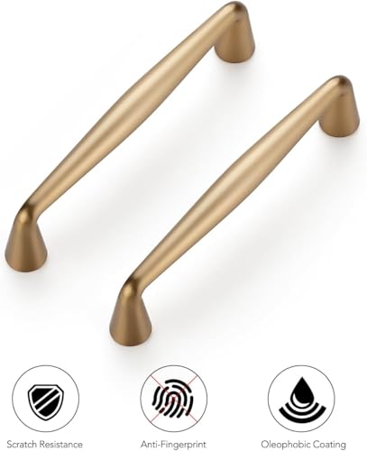 Ravinte Champagne Bronze Cabinet Handles Solid Handles,3-1/2 Inch,5 Pack - color: Champagne Bronze, size: 3-1/2 Inches Hole Center