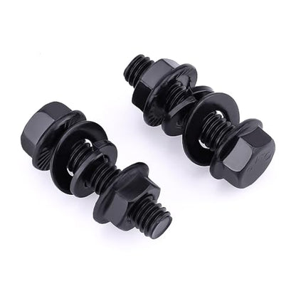 12-Sets 5/16-18 x 1-1/2" Hex Flange Bolts & Flange Nuts Combo Kit with Flat and Lock Washers- 304 Stainless Steel 18/8, Black Coated, for Heavy Duty Applications - size: 5/16-18 x 1-1/2"