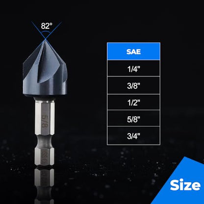 toolant 3/4" Noir-Ti Cobalt Countersink Drill Bit(Pro), Titanium Aluminum Nitride Coated with Quick Change Hex Shank - size: 3/4 in