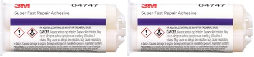 3M Super-Fast Repair Adhesive, 04747, Tranlucent Color,Two-Component, Semi-Rigid, Urethane Adhesive, 47.3 mL/1.6 fl oz Cartridge (Pack of 2) - size: 47.3 mL (Pack of 2)
