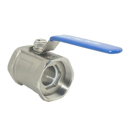 VARMHUS 2" Stainless Steel 304 Ball Valve 1Pc Type NPT Female Threaded with Heavy Duty Blue Vinyl Insulation Handle,CF8M Ristricted Flow,1000 WOG (2") - size: 1 Piece 2 inches