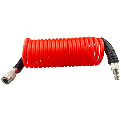 Darnassus PU Recoil Air Hose Compressor Tube with 1/4" Swivel Fittings - color: Red, size: 15 FT