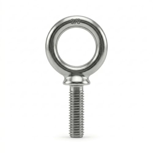 HomelyNest Eye Bolt 3/8"-16 x 1-1/4" - Heavy Duty 304 Stainless Steel Shoulder Eye Bolt for Lifting, Marine Grade, Machinery, 10 Packs - size: 3/8