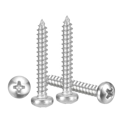 METALLIXITY Phillips Pan Head Self Tapping Screw #4x3/4 100Pcs - color: Silver Tone, size: #4x3/4"