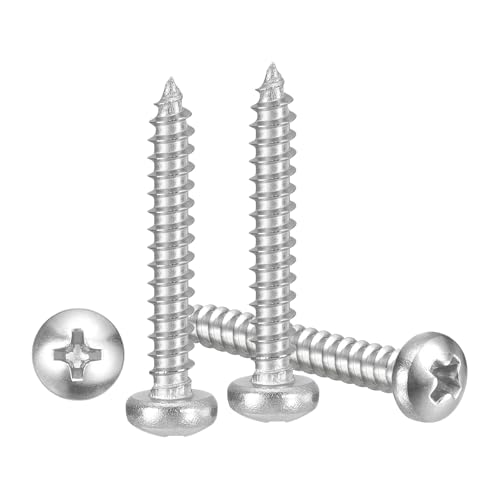 METALLIXITY Phillips Pan Head Self Tapping Screw #4x3/4 100Pcs - color: Silver Tone, size: #4x3/4"