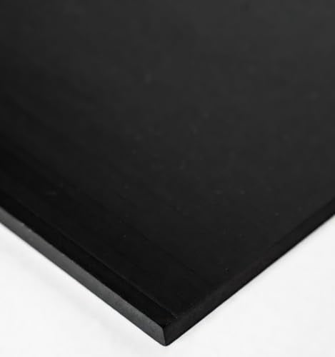 Black HDPE Sheet 24" Long x 12" Wide x 1/4 Inch Thick - High Density Polyethylene Plastic Sheet, Black Finish
