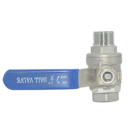 1Pcs Full Port Ball Valve 1/2'' - Heavy Duty Male NPT (MNPT) X Female NPT (FNPT) Thread with Long Handle Switch,Stainless Steel 304 for Water, Oil, and Gas,1000WOG - size: 1/2''