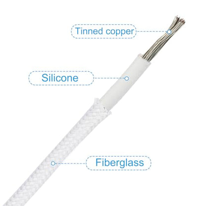 PATIKIL 9.8Ft 17AWG Electronic Wire, -30 to 200 Degrees Celsius Insulated High Temperature Resistant Electrical Flexible Silicone Cable for Lamp Boiler Heater, White - color: White, size: 17AWG