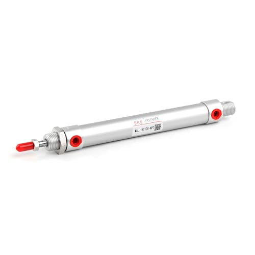 SNS Pneumatic 16mm Bore 100mm Stroke NPT1/8 Aluminum Alloy Mini Air Cylinder Double Action MAL16x100 - size: MAL16*100-NPT