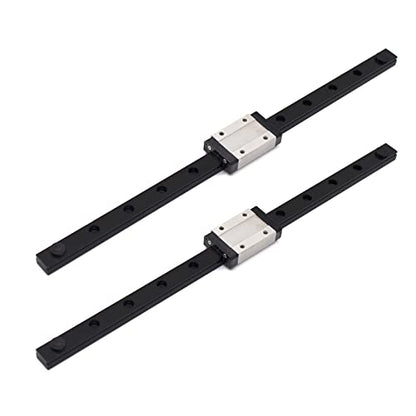 MGN12H 200mm Premium Linear Rail Guide 2pcs MGN12 Linear Slide 8mm for 3D Printer and CNC Machine Upgrade (2pcs/Pack) - color: Black MGN12H 2 Rail + 2 Carriage block, size: 200mm