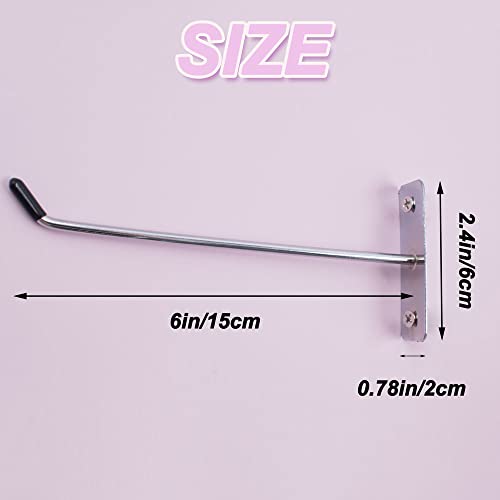 30pcs Wall Mounted Hook Heavy Duty Metal Single Hooks Home Storage Organizer Hanger Stainless Steel Hook Garage Hooks Tool for Garage Shop Retail Office Kitchen Store Display (6in/15cm) - size: 6 Inch