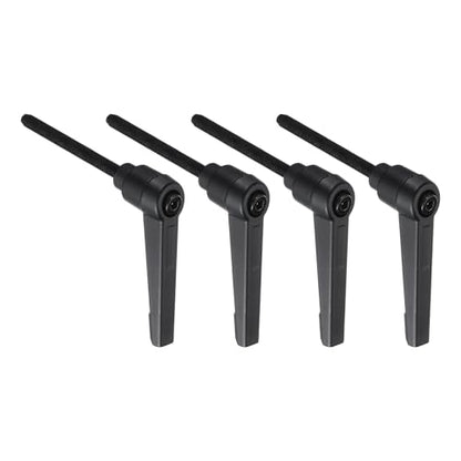 uxcell 4pcs Lever Adjustable Handles M5 x 50mm Metric Male Thread with Nuts Washers, Level Clamping Handle Set Hand Stud Knobs Rotating Screw Handles Bolts with Locking Lever, Black - size: M5 x 50mm