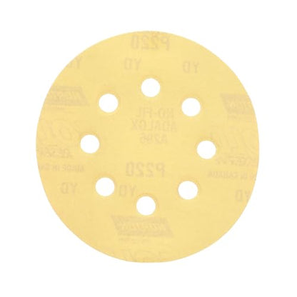 Norton MultiSand Hook and Loop Sanding Discs, Orbital Sander Sandpaper for Wood, Metal and Fiberglass, 220 Grit Sand Paper, 5 Inch Sanding Discs Hook and Loop, Pack of 25
