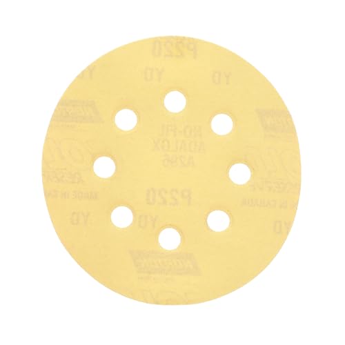 Norton MultiSand Hook and Loop Sanding Discs, Orbital Sander Sandpaper for Wood, Metal and Fiberglass, 220 Grit Sand Paper, 5 Inch Sanding Discs Hook and Loop, Pack of 25