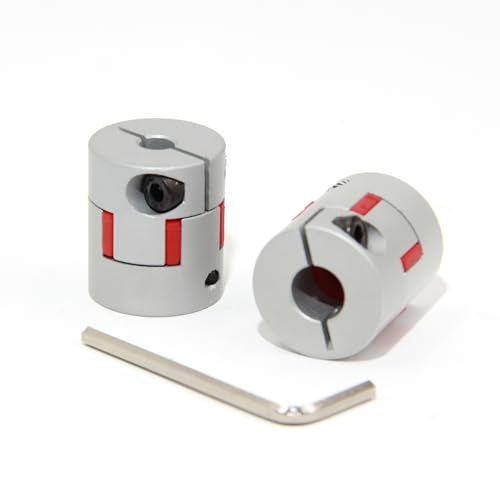 6.35mm to 10mm Bore Aluminium Plum Flexible Shaft Coupling Servo Stepper Motor Jaw D25xL30 Connector Flexible Shaft Couplers for 3D Printer/CNC Machine/DIY Encoder, 2pcs/Pack(6.35mmx10mm) - size: 6.35mmx10mm