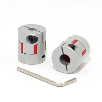 6.35mm to 10mm Bore Aluminium Plum Flexible Shaft Coupling Servo Stepper Motor Jaw D25xL30 Connector Flexible Shaft Couplers for 3D Printer/CNC Machine/DIY Encoder, 2pcs/Pack(6.35mmx10mm) - size: 6.35mmx10mm