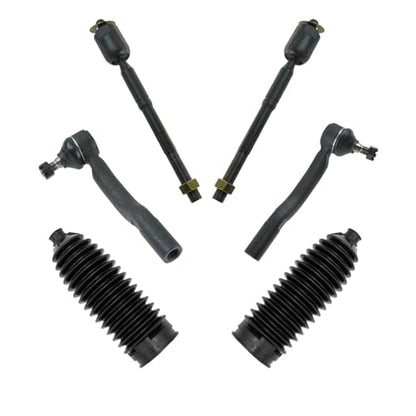 TRQ Front Driver & Passenger Side Inner & Outer Steering Kit Steering Rack - style: PSA27274