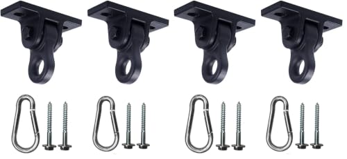 ABUSA Heavy Duty Black Swing Hangers Screws Bolts Included Over 5000 lb Capacity Playground Porch Yoga Seat Trapeze Wooden Sets Indoor Outdoor 4 Pack - color: 2 Packs Black, size: 4 Pack
