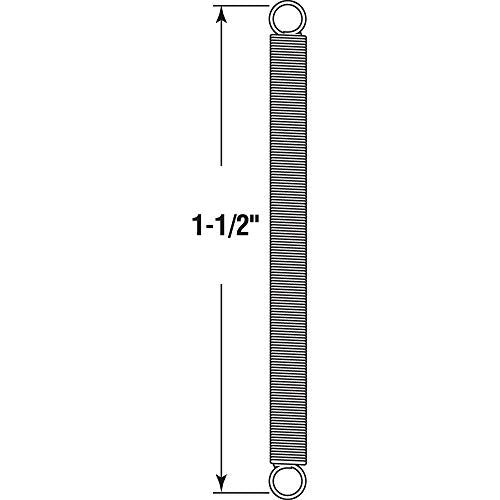 Prime-Line SP 9656 Extension Spring, Spring Steel Construction, Nickel-Plated Finish, 0.015 GA x 1/8 In. x 1-1/2 In., Closed Single Loop (2 Pack)