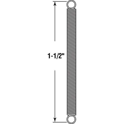 Prime-Line SP 9656 Extension Spring, Spring Steel Construction, Nickel-Plated Finish, 0.015 GA x 1/8 In. x 1-1/2 In., Closed Single Loop (2 Pack)