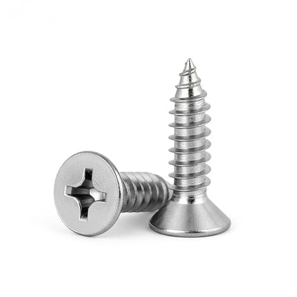 #4 x 5/8" (M3x16mm) 304 Stainless Steel Flat Head Wood Screws, 100pcs - size: #4 x 5/8''-100pcs