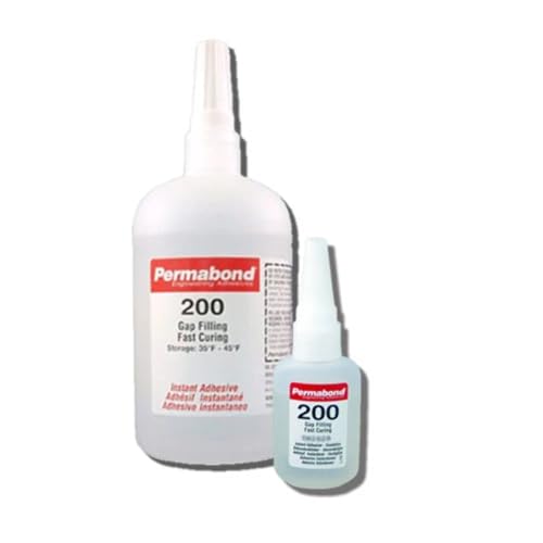 Permabond 200 Instant Adhesive-Fast-Set Thick General Purpose, Great for Plastic & Rubber 1 Ounce Bottle + Tips + Accelerator