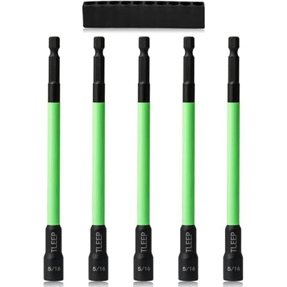 150mm 5/16" Magnetic Nut Driver Set for Impact Drill, 1/4" Hex Shank - size: E.5/16"