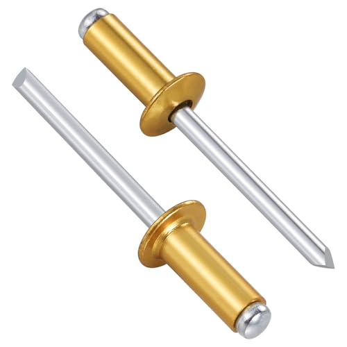 Wensilon (300 Pcs) 1/8"x1/2" Golden Aluminum blind pro Rivets,Golden Aluminum Grip and Steel Mandrel - color: Golden Aluminum, size: 1/8"x1/2"
