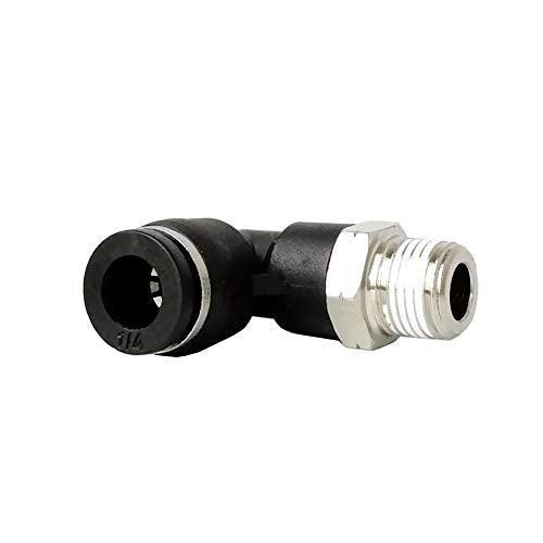 10 Pack Push to Connect Air Fittings 90 Degree Pneumatic Tube Fitting Male Elbow 1/4" Tube OD x 1/8" NPT Thread - size: 1/4" OD x 1/8" NPT