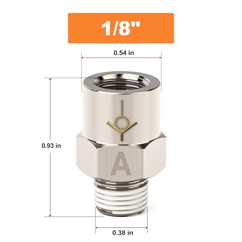 GASHER 1Pcs One-Way Non-return Check Valve 1/8" Male x 1/8" Female Thread, Prevent Water Back-flow - size: 1/8" Male x 1/8" Female(A)